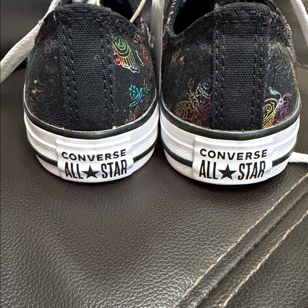 Converse New Kids' Black with Colorful Patterns Sneakers - Picture 4 of 5